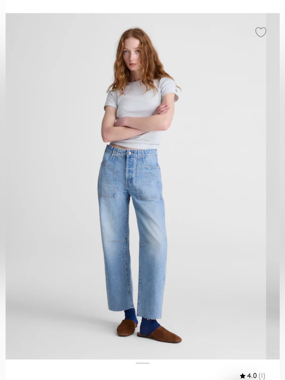 Madewell The Short Darted Barrel Utility Jean in Faded Horizon Size 26S (short)